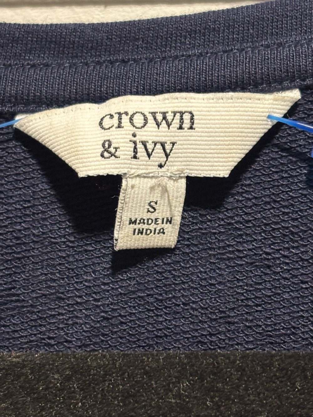 crown & ivy Navy Long-Sleeve Kids Top with Pink Starfish Embroidery - Picture 2 of 2